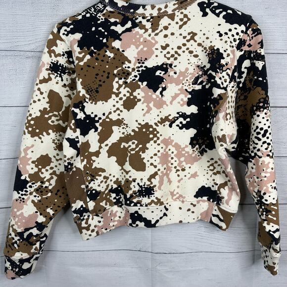 Rag & Bone Womens size Small Pixelated Camo Camouflage Crew Neck Crop Sweatshirt - Picture 6 of 10